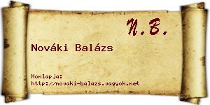Nováki Balázs névjegykártya
